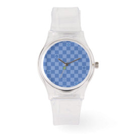 Flower Checkered Pattern No. 01 - Light Blue Armbandsur