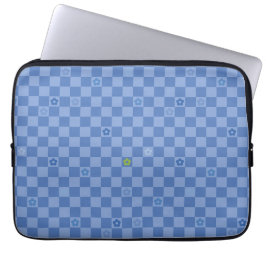 Flower Checkered Pattern No. 01 - Light Blue Laptop Fodral
