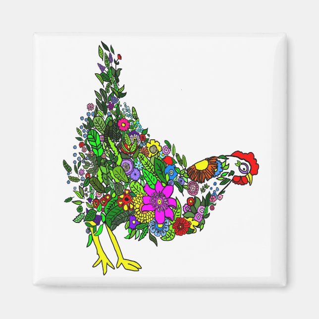 Flower Chicken Magnet (Framsidan)