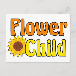 Flower Child Cute Hippie Solros 70 s Vykort