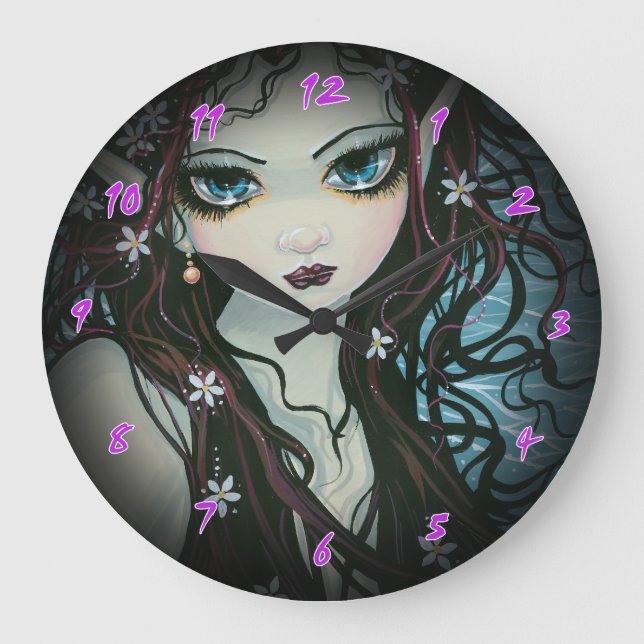 Flower Child Fairy Art Clock Stor Klocka (Framsida)