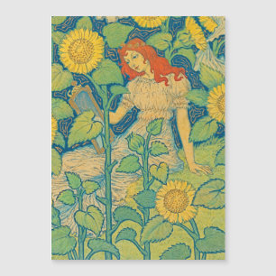 Flower Child Woman in Solros Garden