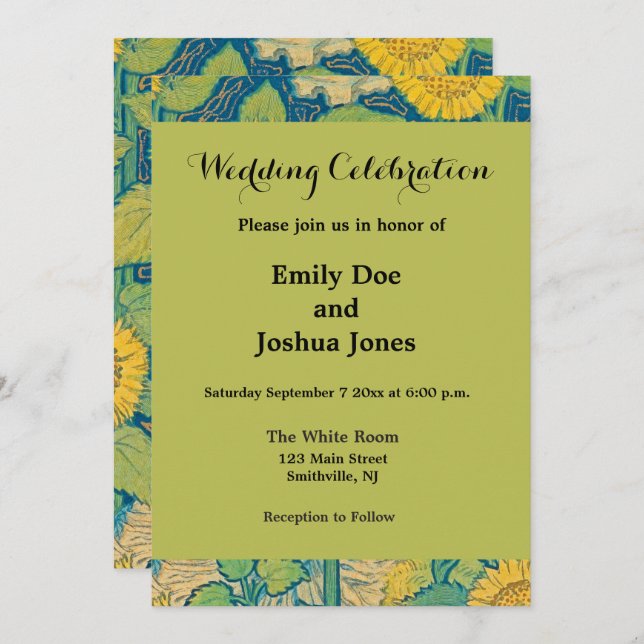 Flower Child Woman in Solros Garden Inbjudningar (Fram/baksida)