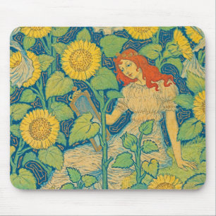 Flower Child Woman in Solros Garden Musmatta