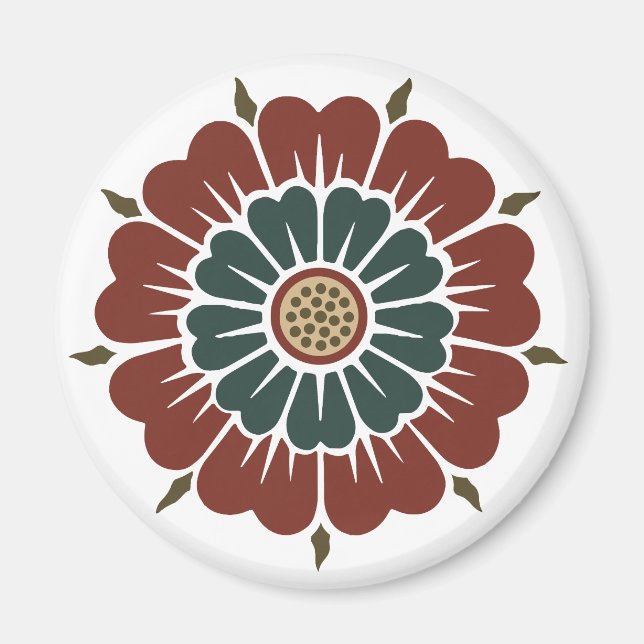 Flower Chinese Ornament Owen Jones asian patern fl Magnet (Framsidan)