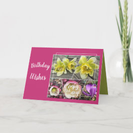 FLOWER COLLAGE BIRTHDAY HÄLSNING KORT