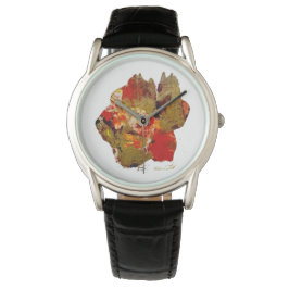 Flower collagraph art watch armbandsur