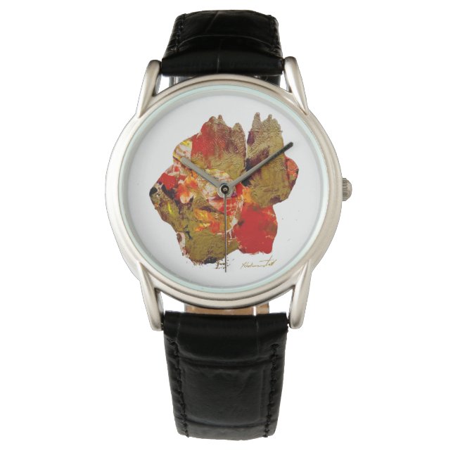 Flower collagraph art watch armbandsur (Framsida)