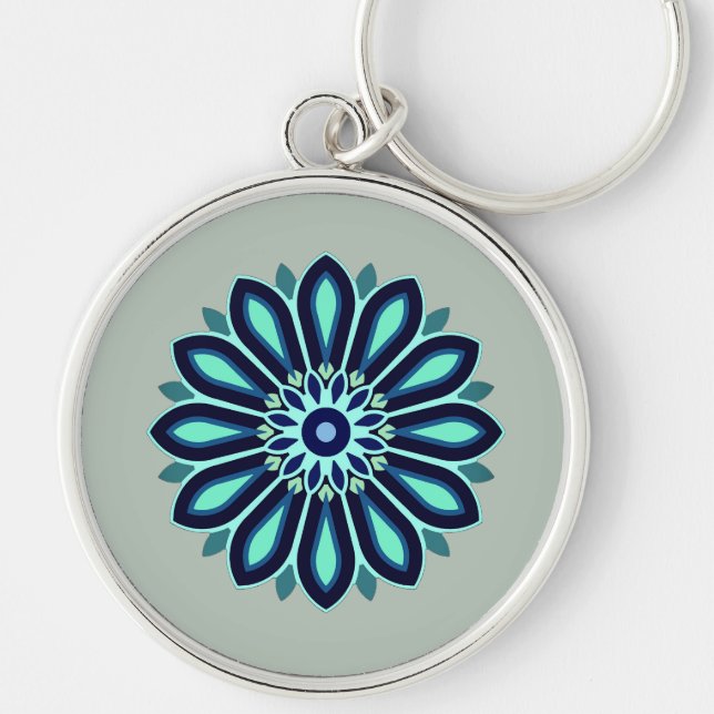 FLOWER COLOURFULL GIFT FOR MOM DAD SISTER SON BOSS RUND SILVERFÄRGAD NYCKELRING (Framsidan)