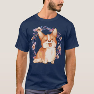 Flower Corgi Hund-950 T Shirt