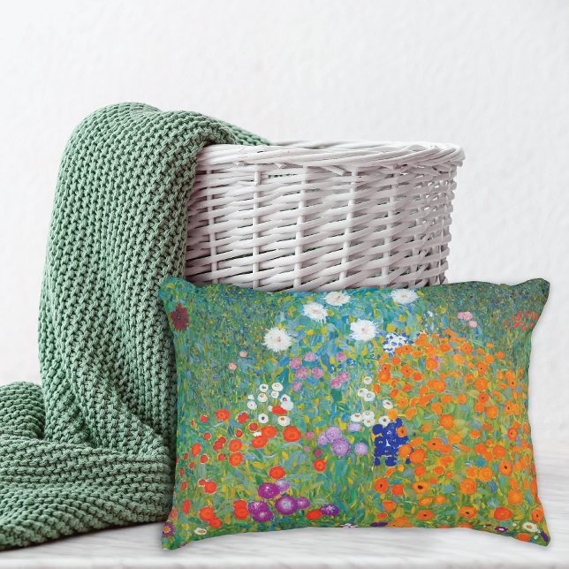Flower Cottage Garden Ligcape Gustav Klimt Prydnadskudde (Skapare uppladdad)