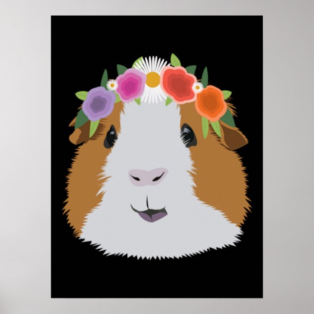 Flower Crown Guinea Pig Poster (Framsidan)
