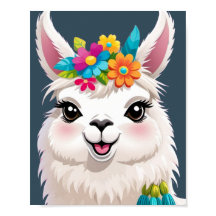 Flower Crowned Llama Elegance