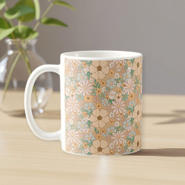Flower cup Boho flower cup Cottage heart cup Kaffemugg
