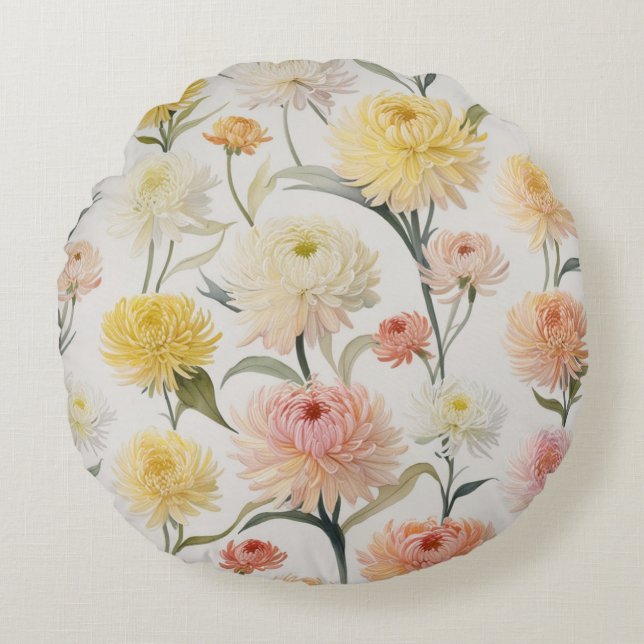 Flower Cushion Pillow Rund Kudde (Framsidan)