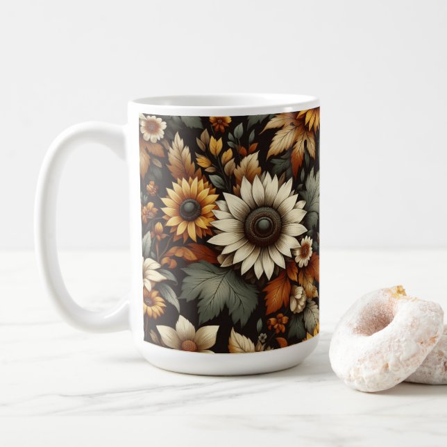 Flower Cute Blommigt Kopp 🌻 kaffe mugg 15 oz (Med munk)