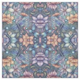 FLower Damask Blue Guld Design Tyg