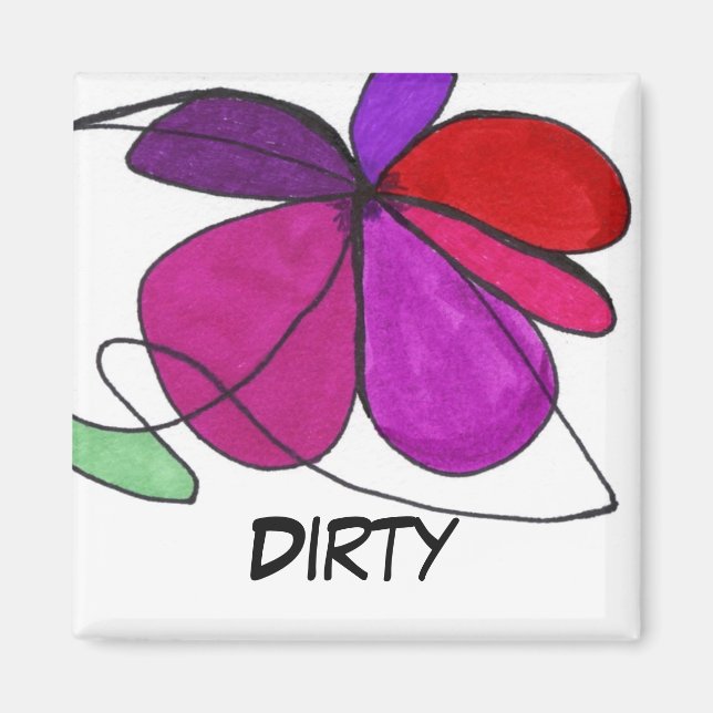 "Flower Dance" Abstrakt Dishwasher Status Magnet (Framsidan)
