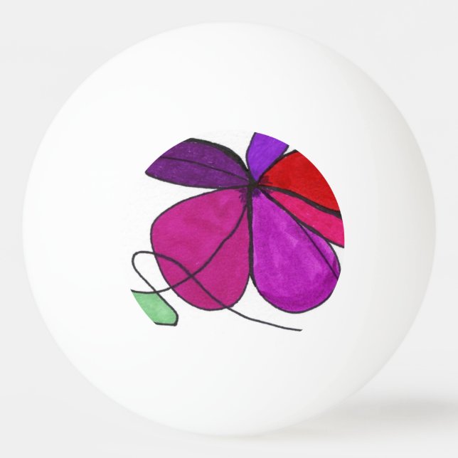 "Flower Dance" Abstrakt Ping Pong Boll (Baksidan)