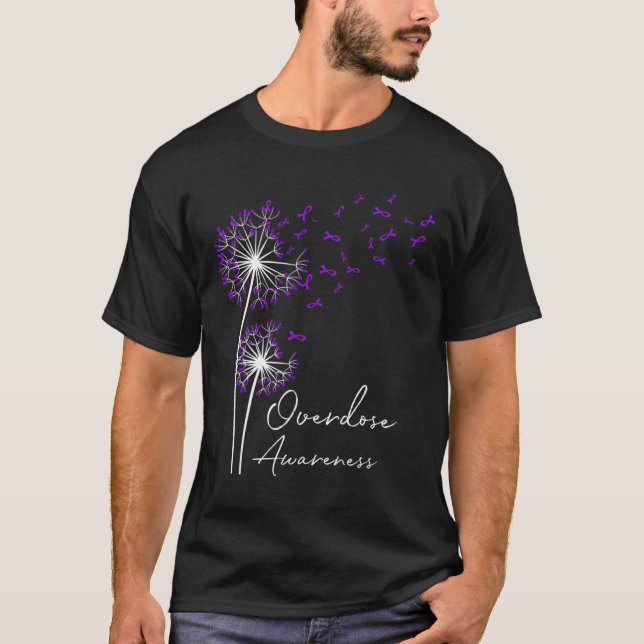 Flower Dandelion Faith Hope Kärlek Lila Överdoseri T Shirt (Framsida)