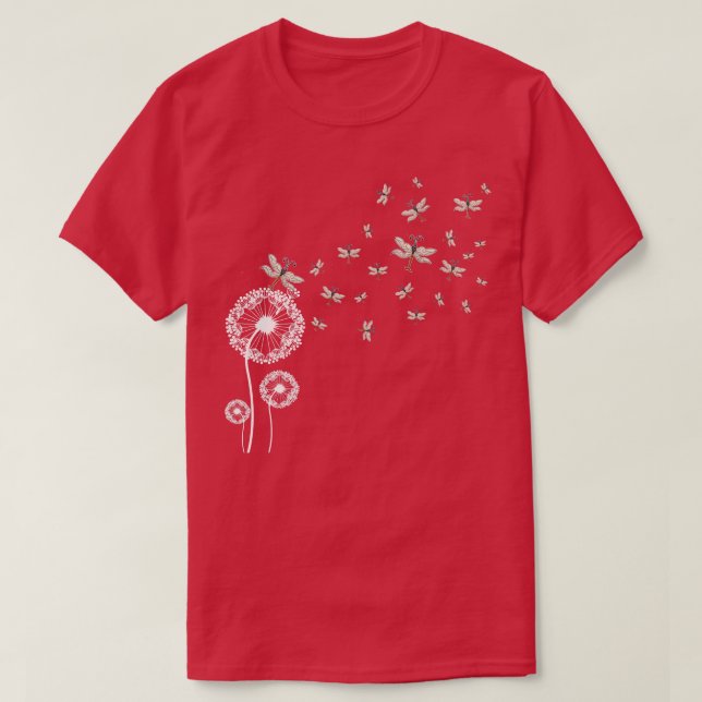 Flower Dandelion Insekt Dragonflies T Shirt (Design framsida)