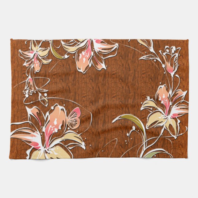Flower Decor 10 Kitchen Towel Kökshandduk (Horisontell)