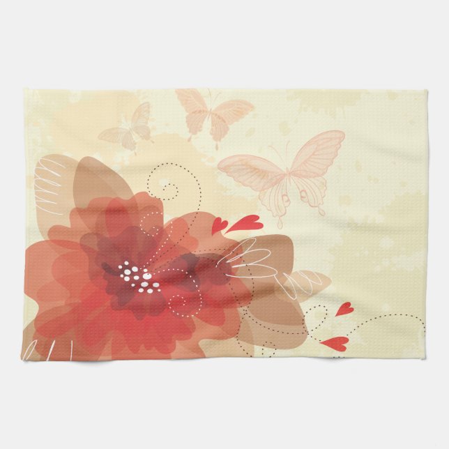 Flower Decor 17 Kitchen Towel Kökshandduk (Horisontell)