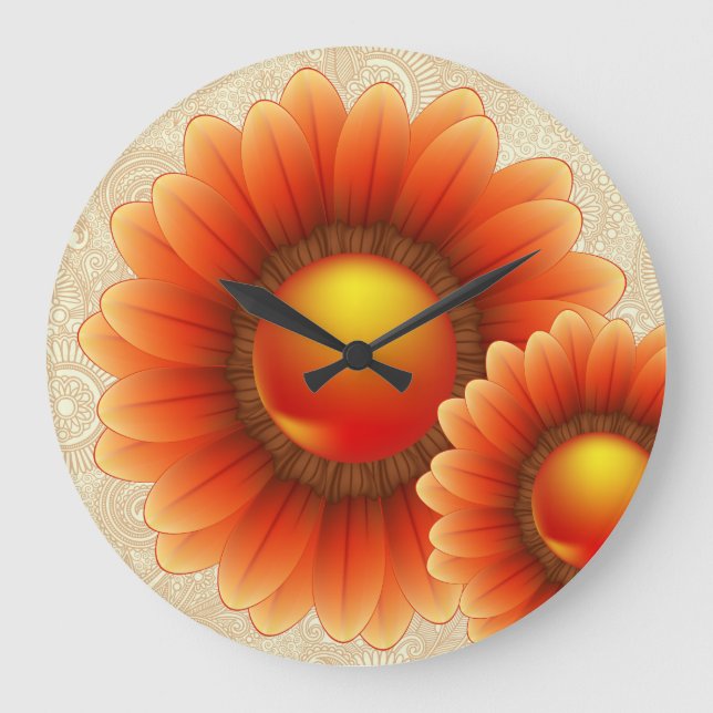 Flower Decor 24 Clocks Stor Klocka (Framsida)