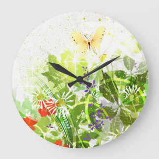 Flower Decor 30 Wall Clocks & Numeral Options Stor Klocka