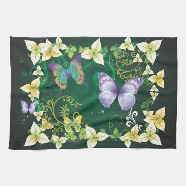 Flower Decor 4 Kitchen Towel Kökshandduk (Horisontell)