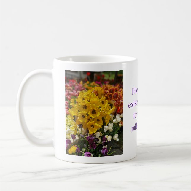 Flower design coffee mug kaffemugg (Vänster)