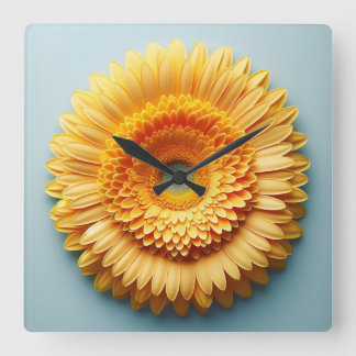 flower design fyrkantig klocka