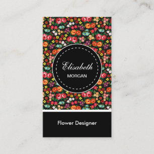 Flower Designer Colorful Blommönster Visitkort