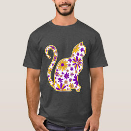 Flower doodle cat LGBTQ+ Intersex Pride Flagga T Shirt