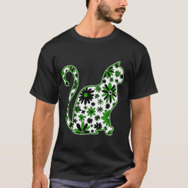 Flower doodle cat LGBTQ+ Neutrois Pride Flagga T Shirt