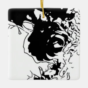 Flower Doodle Julgransprydnad Keramik