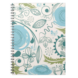 Flower Doodles Anteckningsbok Med Spiral