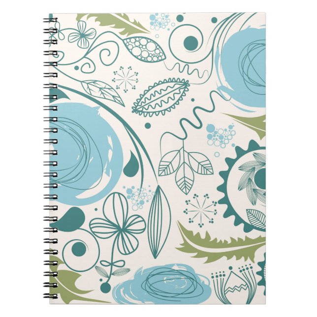 Flower Doodles Anteckningsbok Med Spiral (Framsidan)