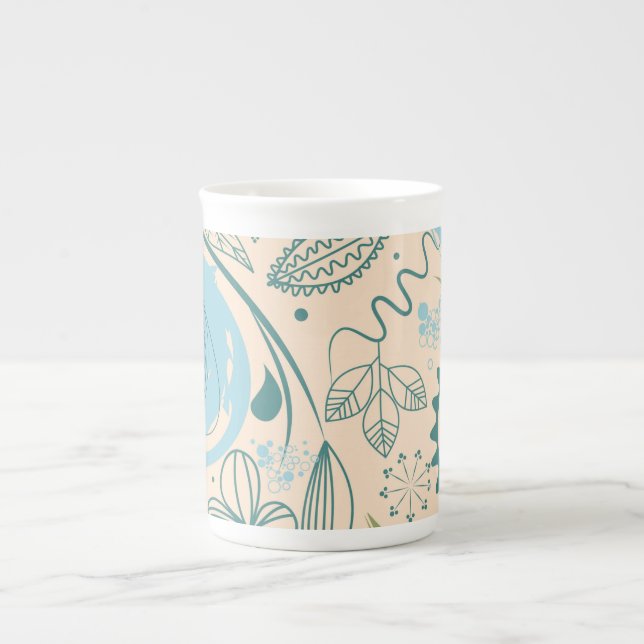 Flower Doodles Benporslin Mugg (Framsidan)