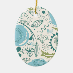 Flower Doodles Julgransprydnad Keramik