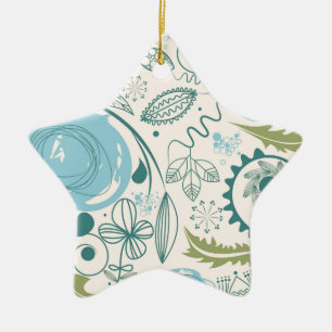 Flower Doodles Julgransprydnad Keramik
