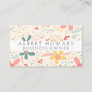 Flower Doodles Visitkort