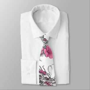 Flower Dragon Necktie Slips