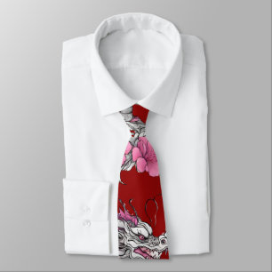 Flower Dragon Necktie Slips