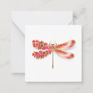 Flower drakonfluga med jewelry sakura anteckningskort
