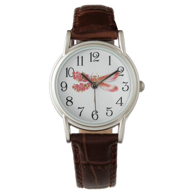 Flower drakonfluga med jewelry sakura armbandsur (Framsida)