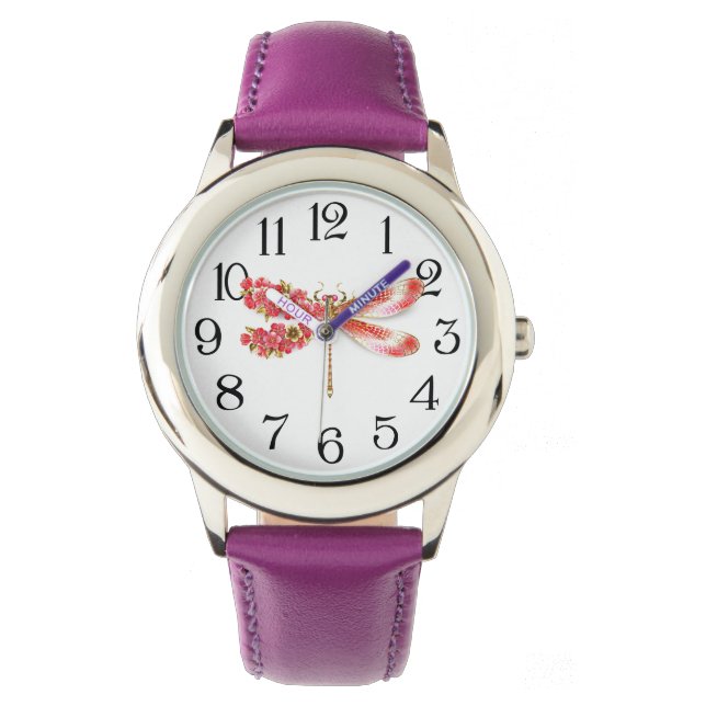 Flower drakonfluga med jewelry sakura armbandsur (Framsida)