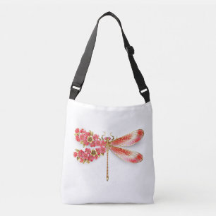 Flower drakonfluga med jewelry sakura axelväska