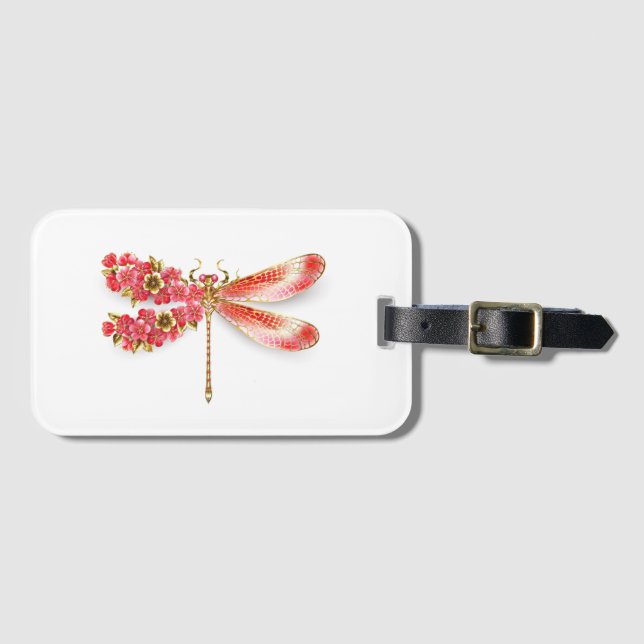 Flower drakonfluga med jewelry sakura bagagebricka (Framsida horisontal)