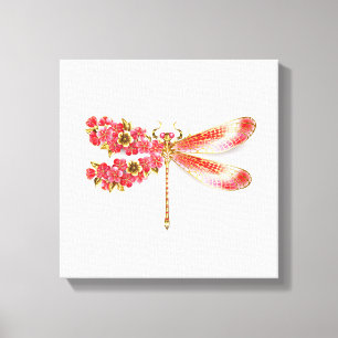 Flower drakonfluga med jewelry sakura canvastryck